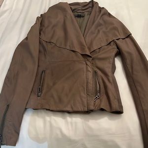 Vince, buttery soft leather jacket, tan, XS
